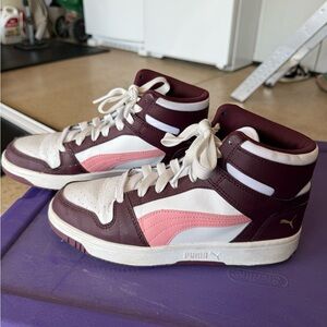 Puma Burgundy and Pink High-Tops